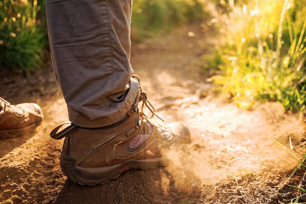 Hiking Boot on Trail